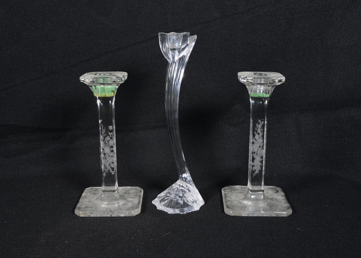 Pressed and Blown Glass Candle Holders