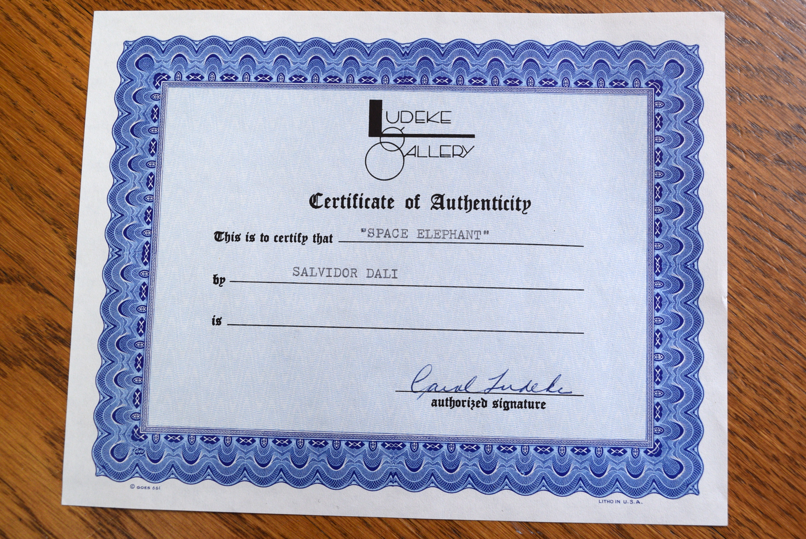 Salvador Dalí (1904-1989) 'Space Elephant' Signed Lithograph