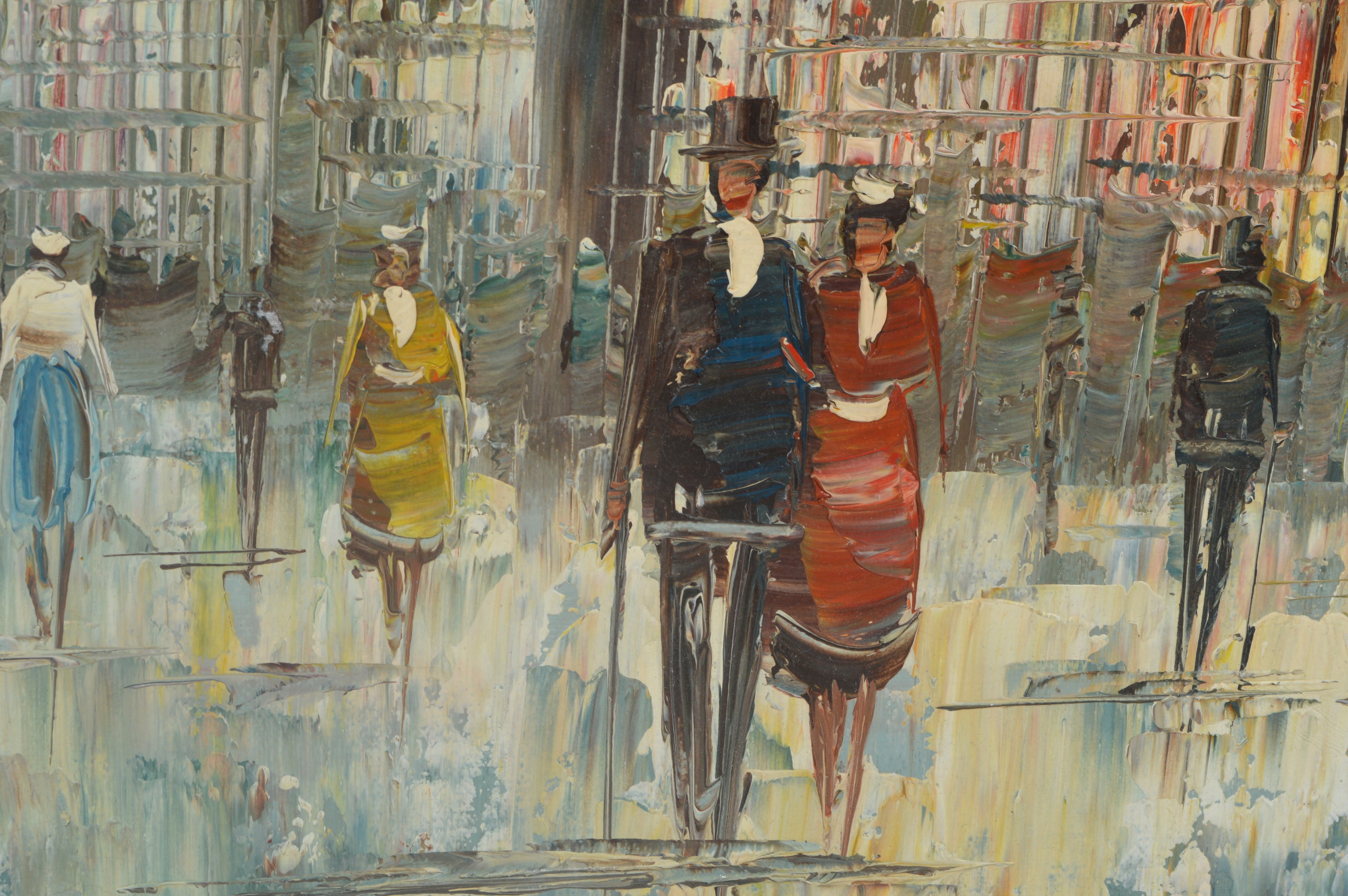 T. Carson Signed Parisian Street Scene Oil Painting