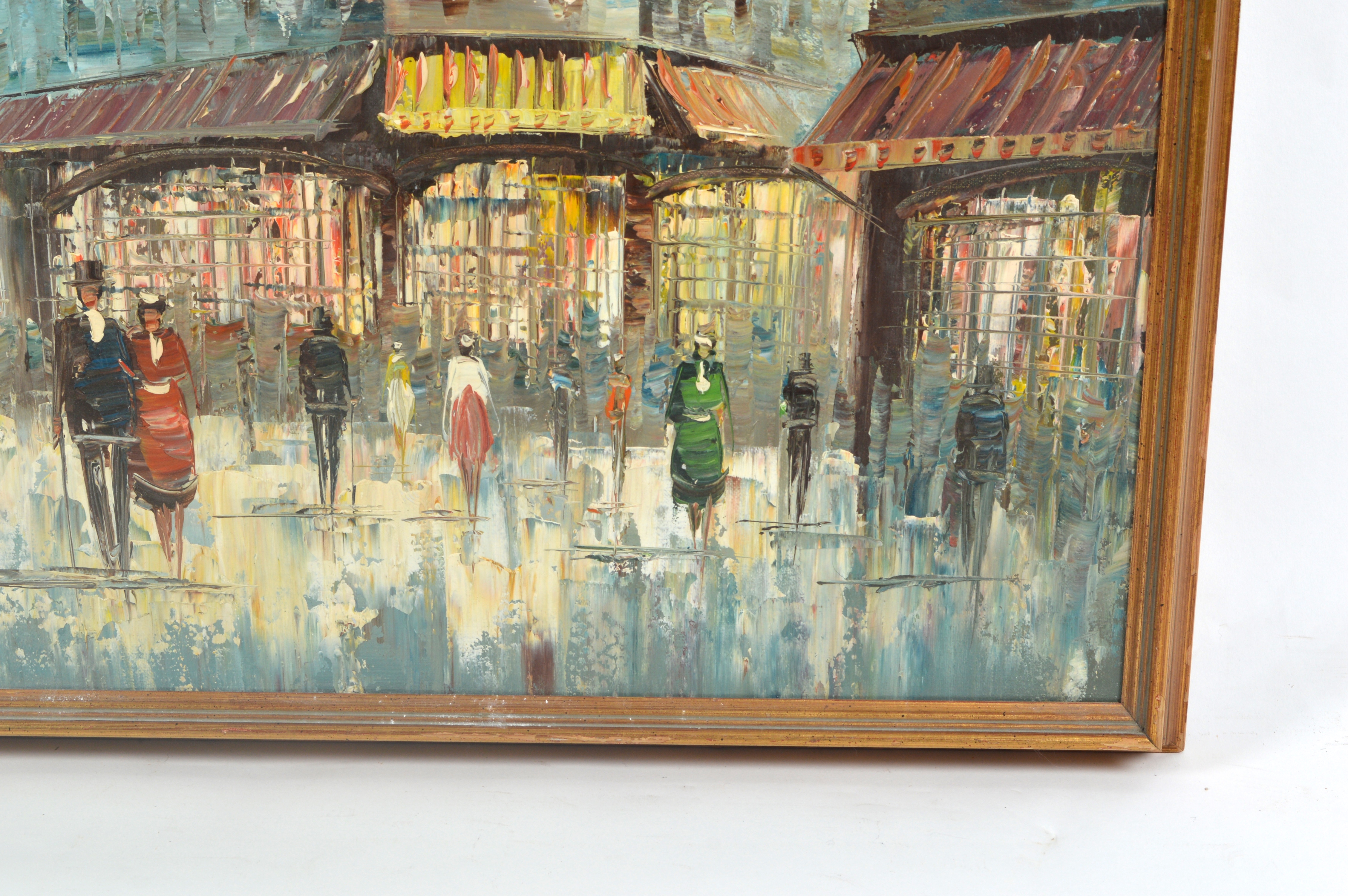T. Carson Signed Parisian Street Scene Oil Painting
