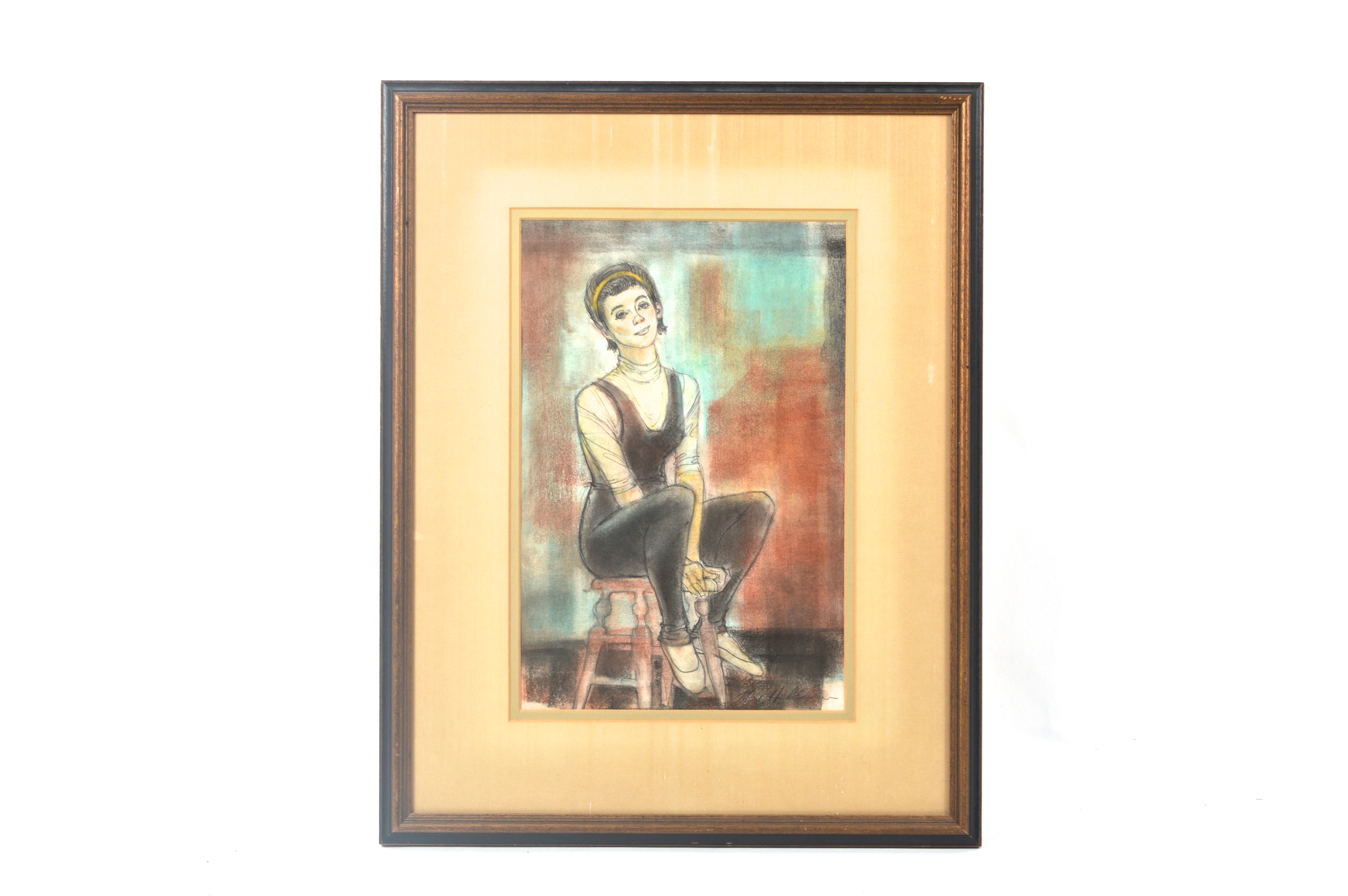 Max Heldman Signed Watercolor Portrait