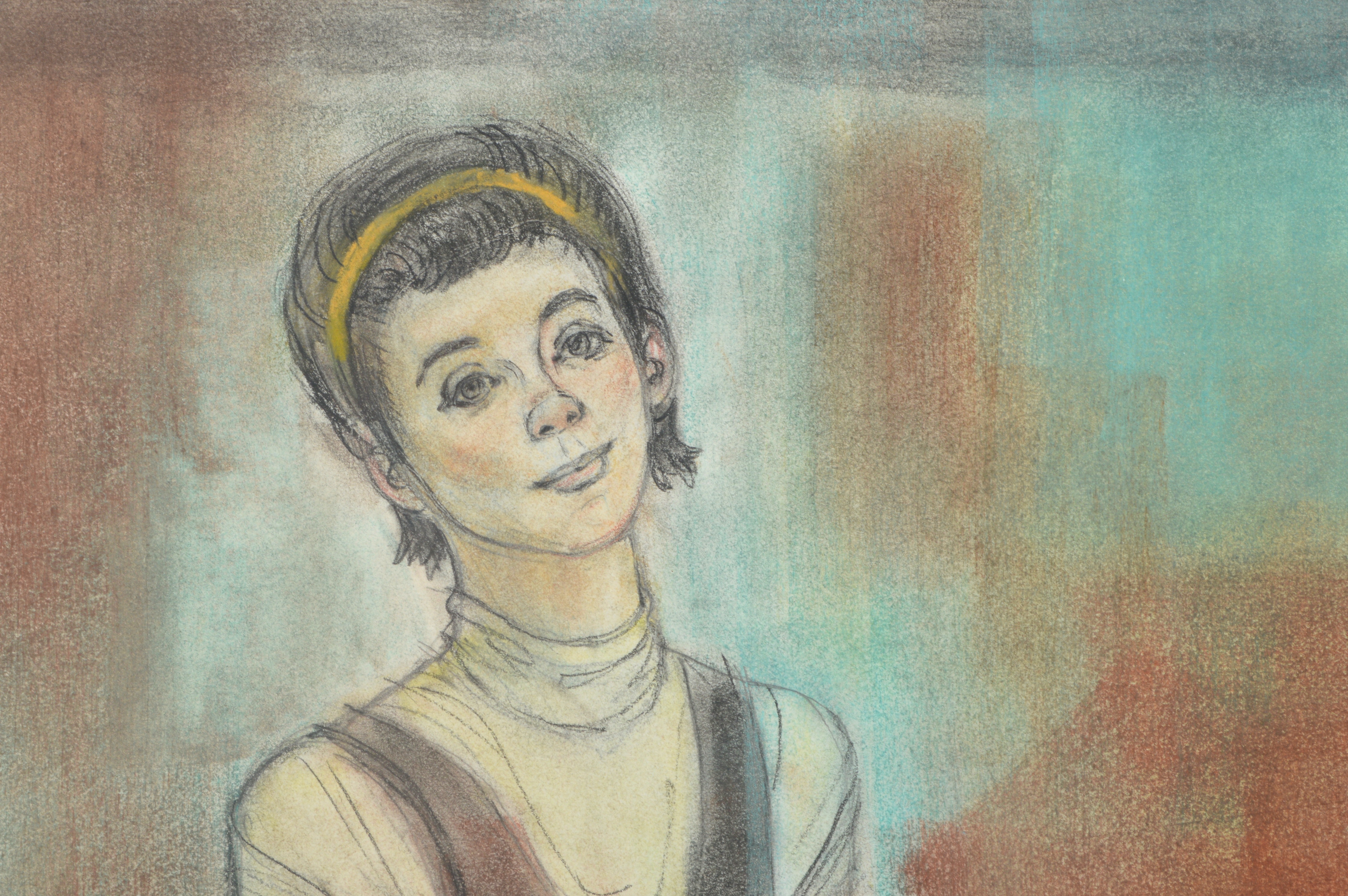 Max Heldman Signed Watercolor Portrait