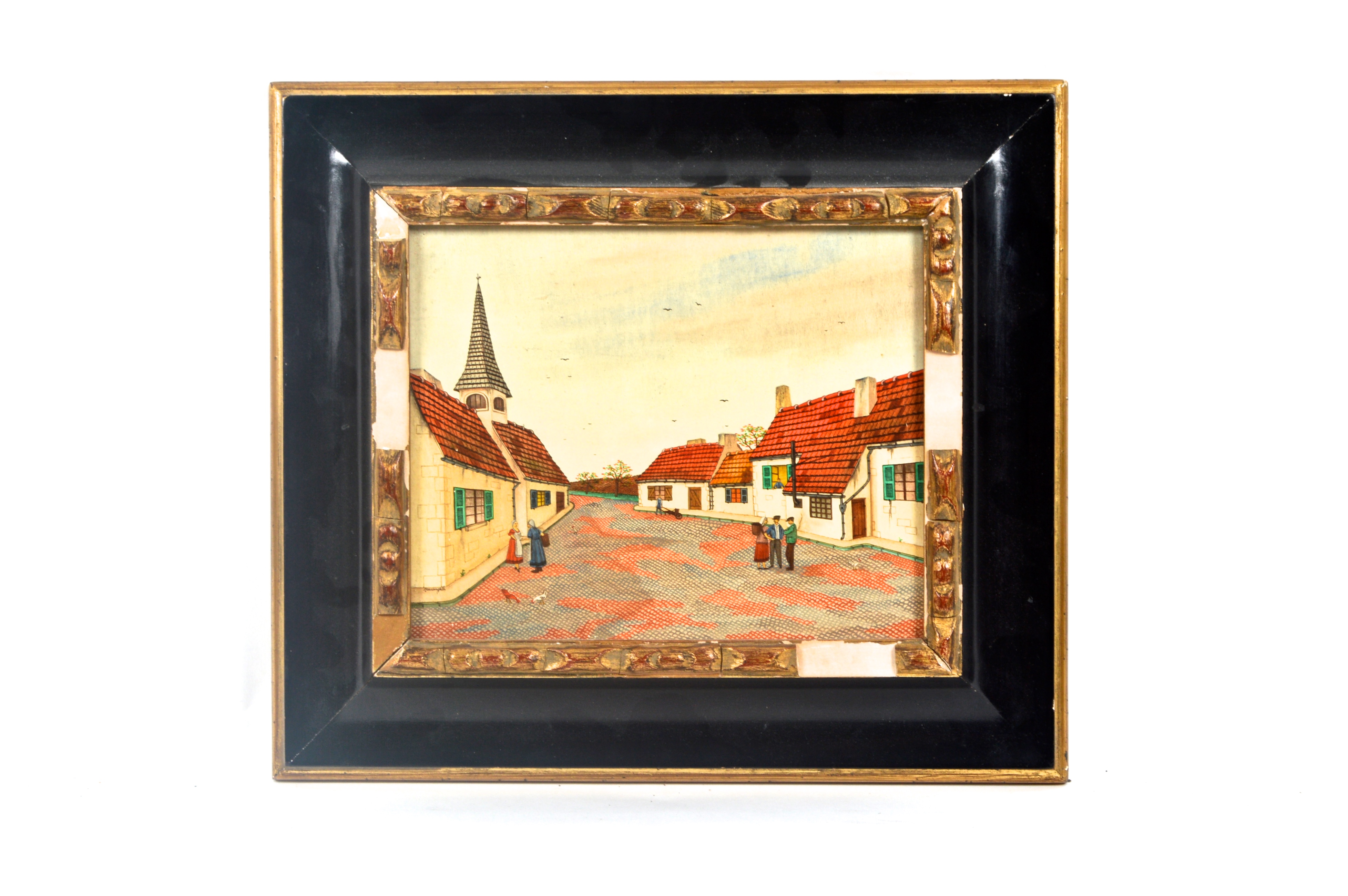 Mariangela "Mediterranean Village" Egg Tempera Painting