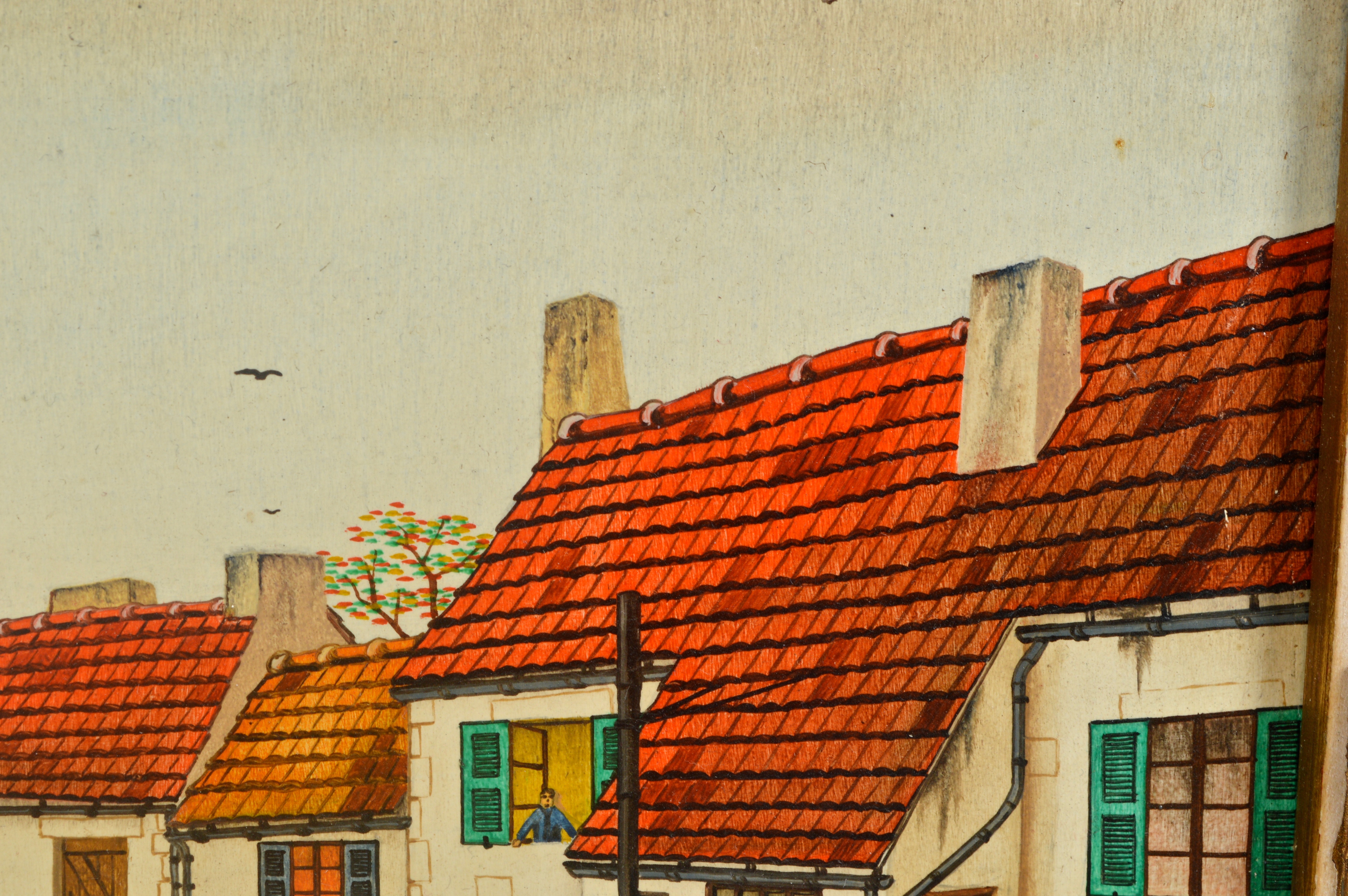 Mariangela "Mediterranean Village" Egg Tempera Painting