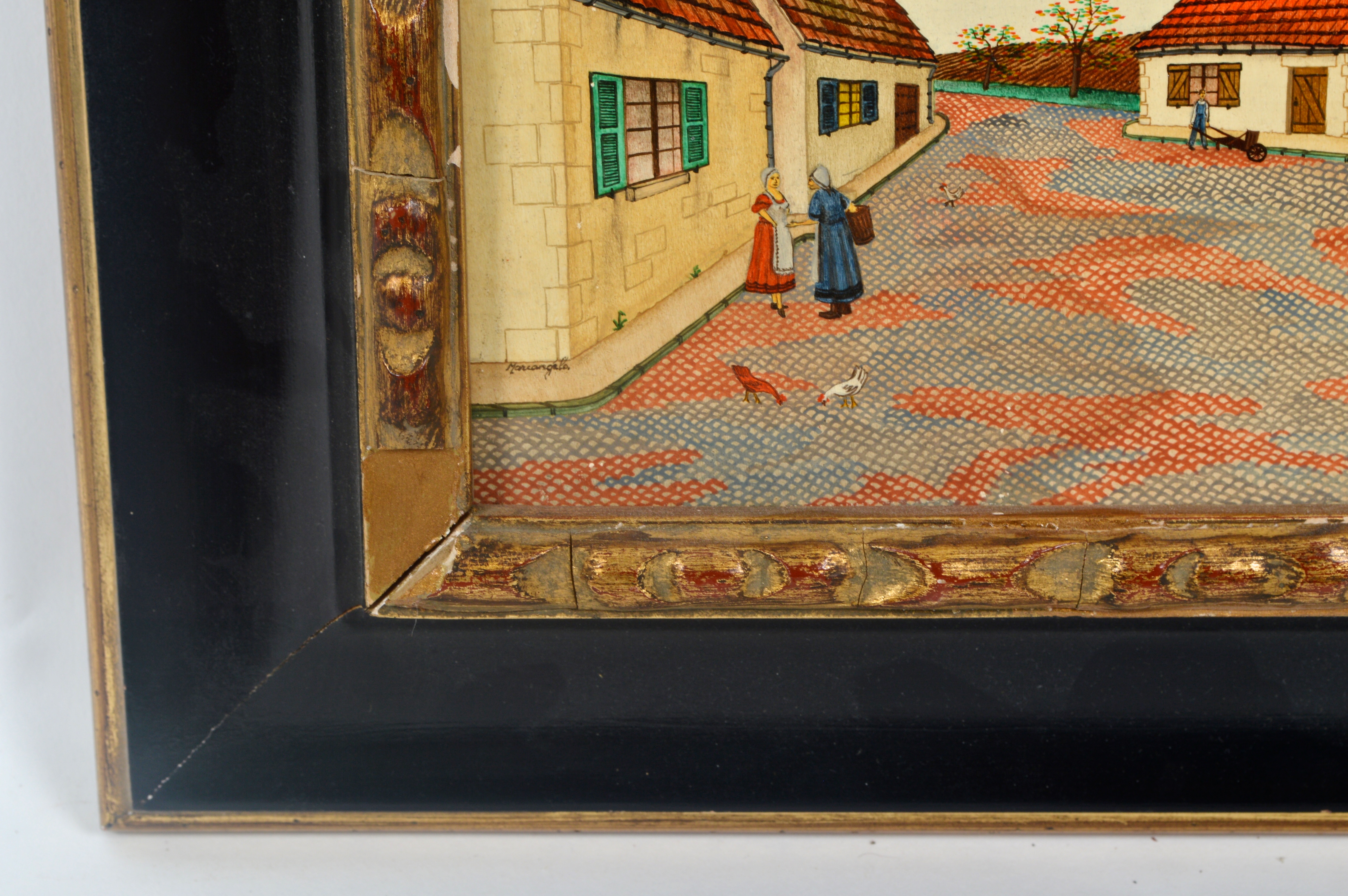 Mariangela "Mediterranean Village" Egg Tempera Painting