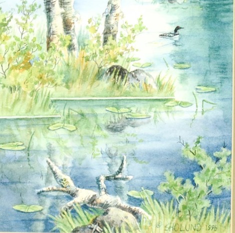Original Watercolor, Vertical Landscape
