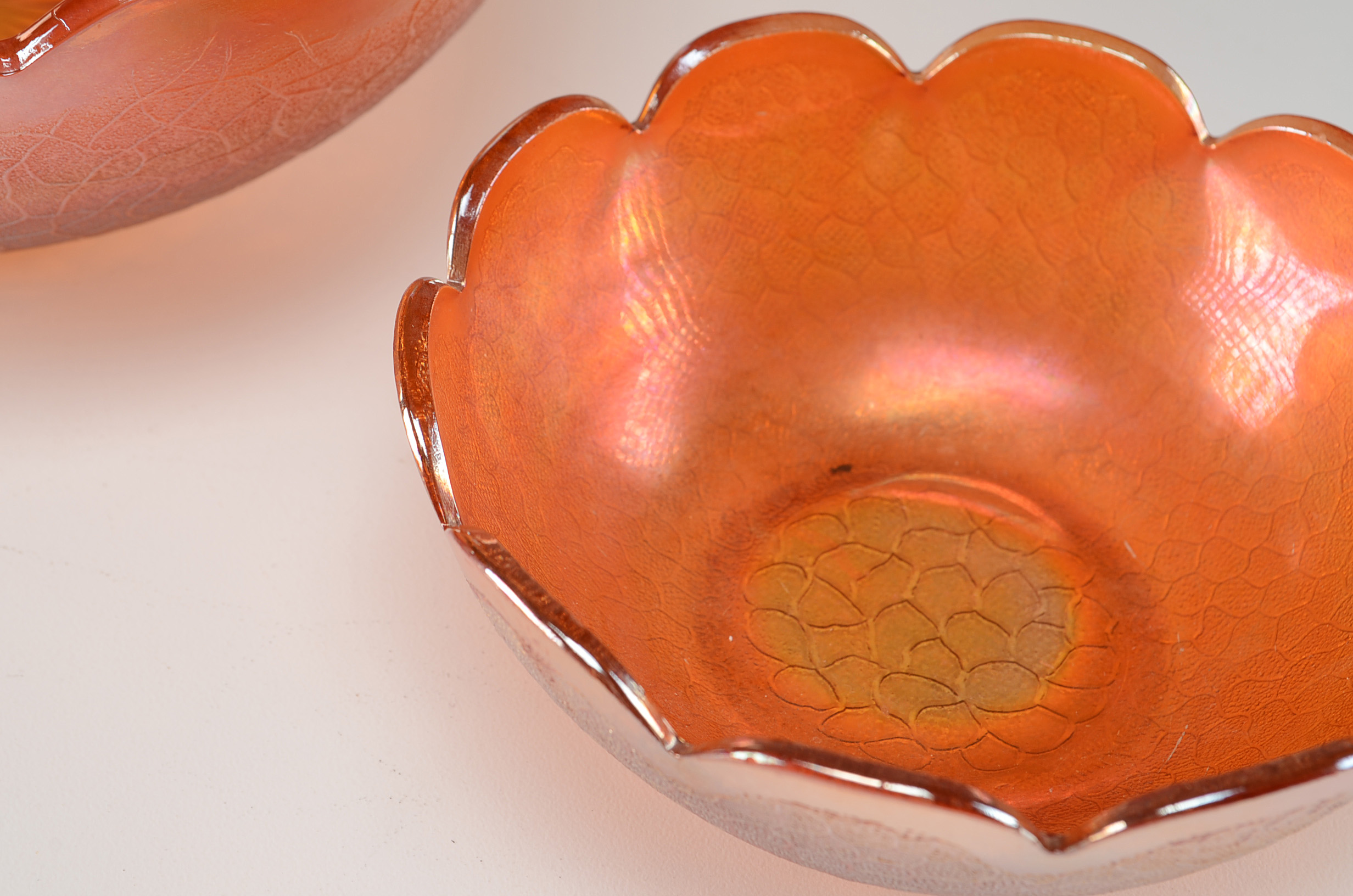 Set of Three Carnival Glass Bowls