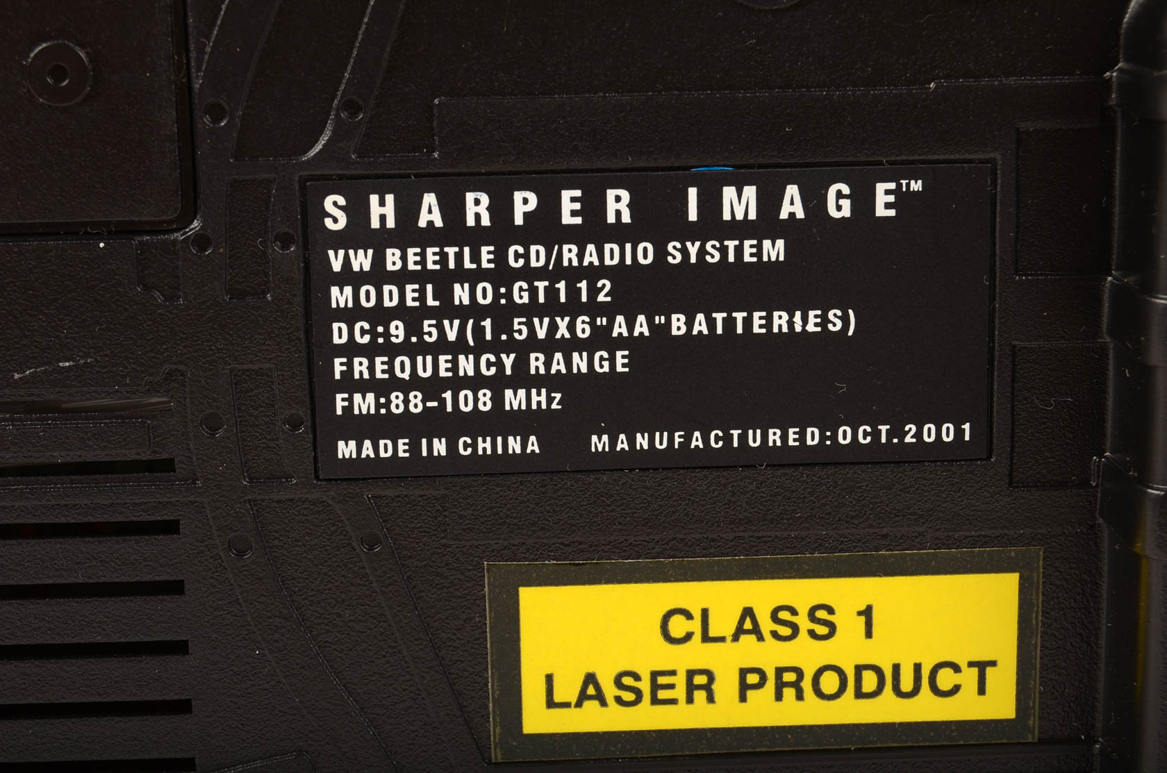 Sharper Image VW Beetle CD Player and Tuner