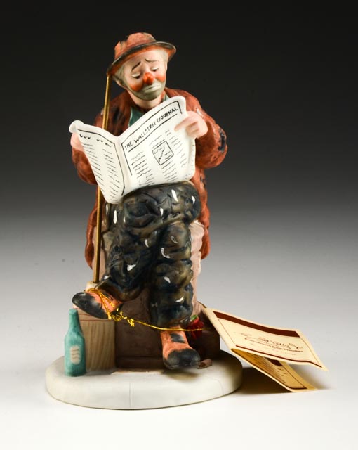 Emmett Kelly Circus Collection Clown Figurine, "Wall Street"