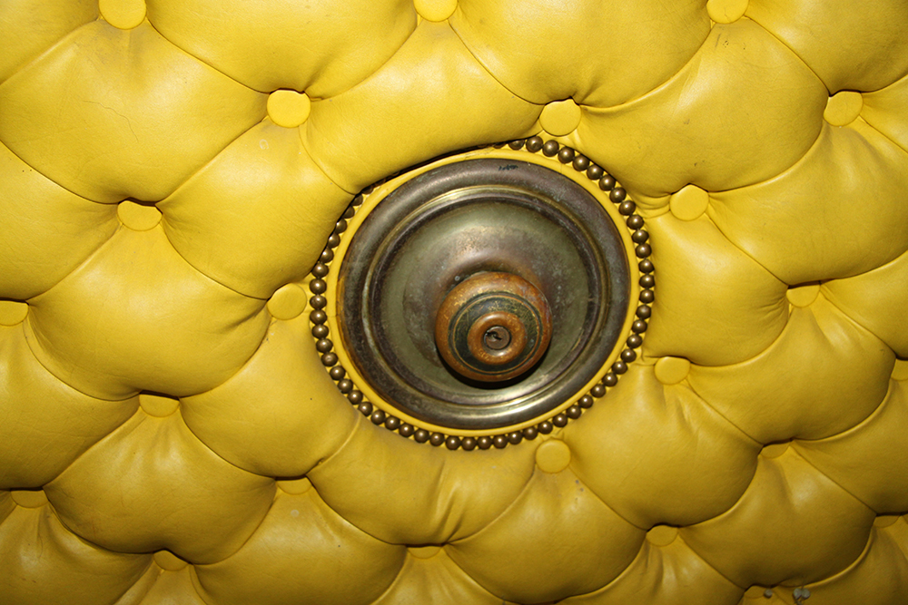 Vintage Yellow Tufted Door