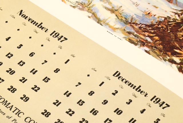 Vintage Calendar Pages with Wildlife Scenes