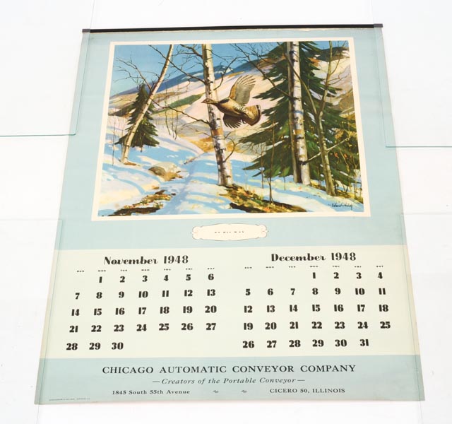 Vintage Calendar Pages with Wildlife Scenes