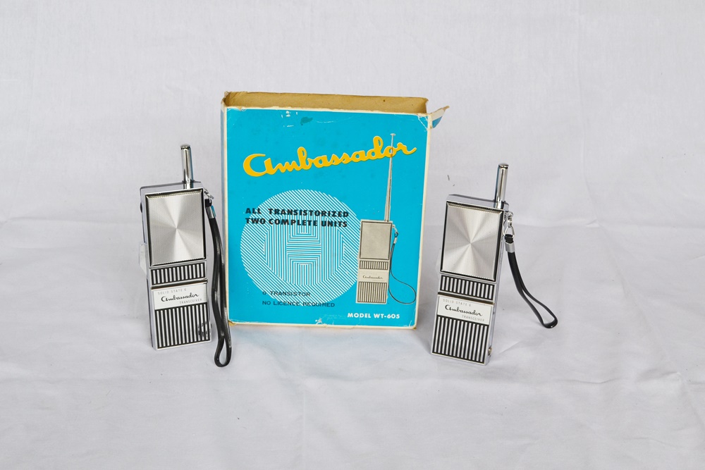 Pair Of Vintage 1960's Ambassador Transreceivers (Walkie Talkies)