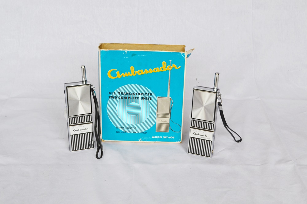 Pair Of Vintage 1960's Ambassador Transreceivers (Walkie Talkies)
