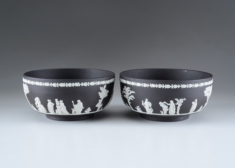 Wedgwood Black Cameo Jasperware Bowls