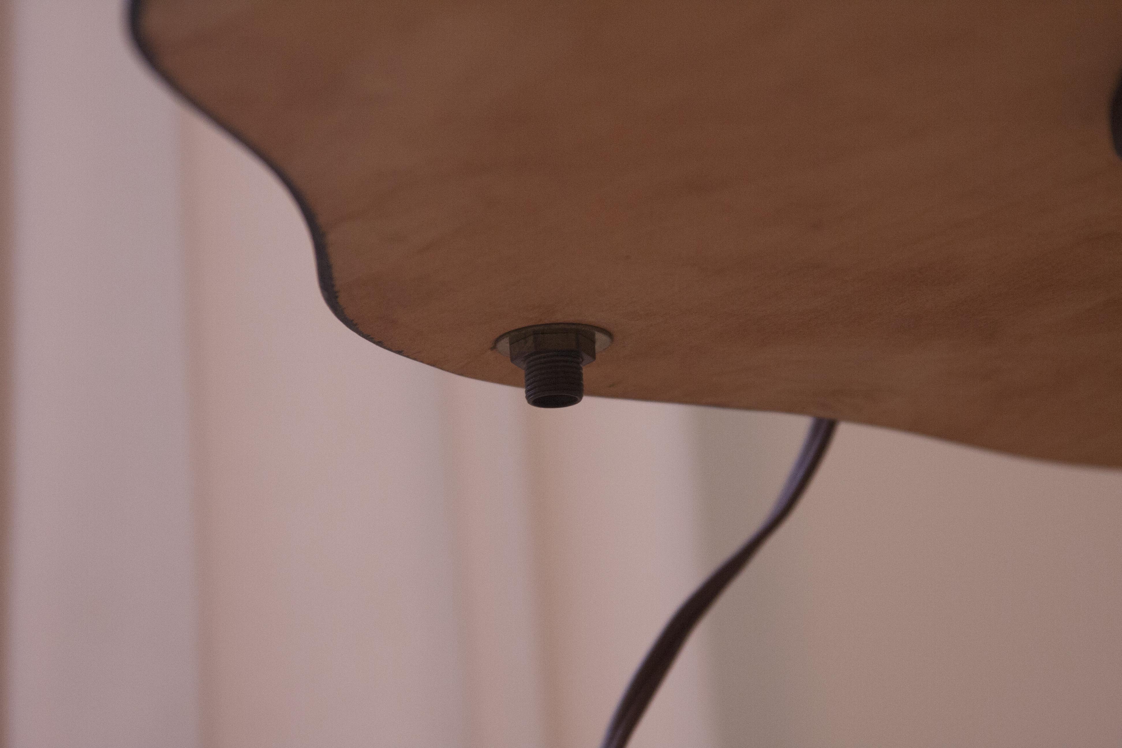 Laminate Top Side Table and Lamp