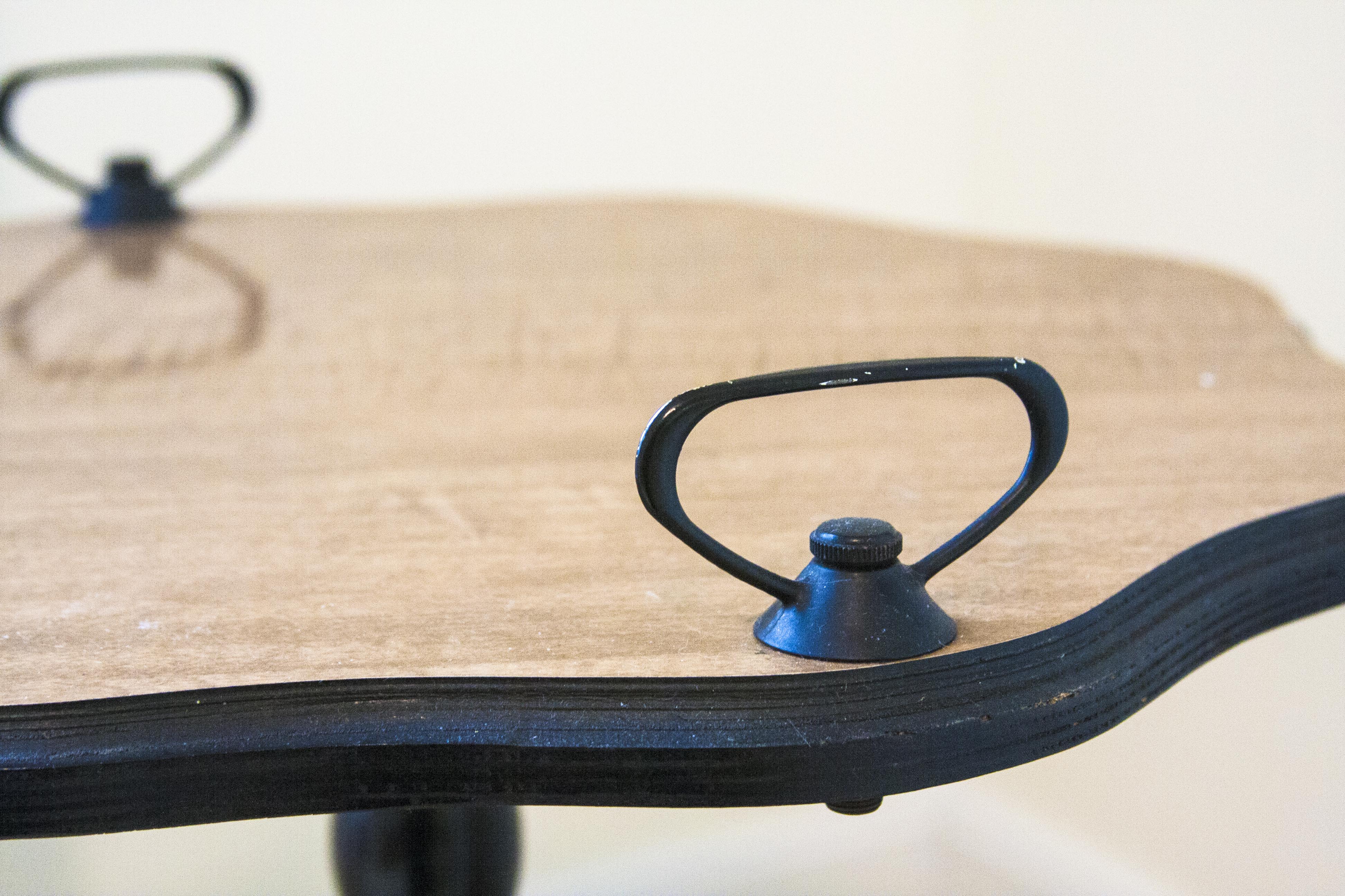 Laminate Top Side Table and Lamp