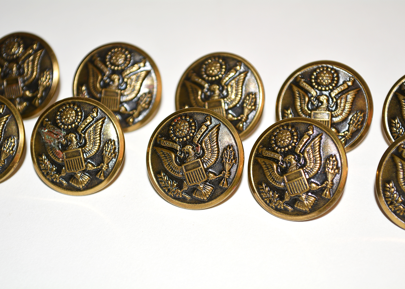 Vintage Bronze U.S. Army Uniform Buttons