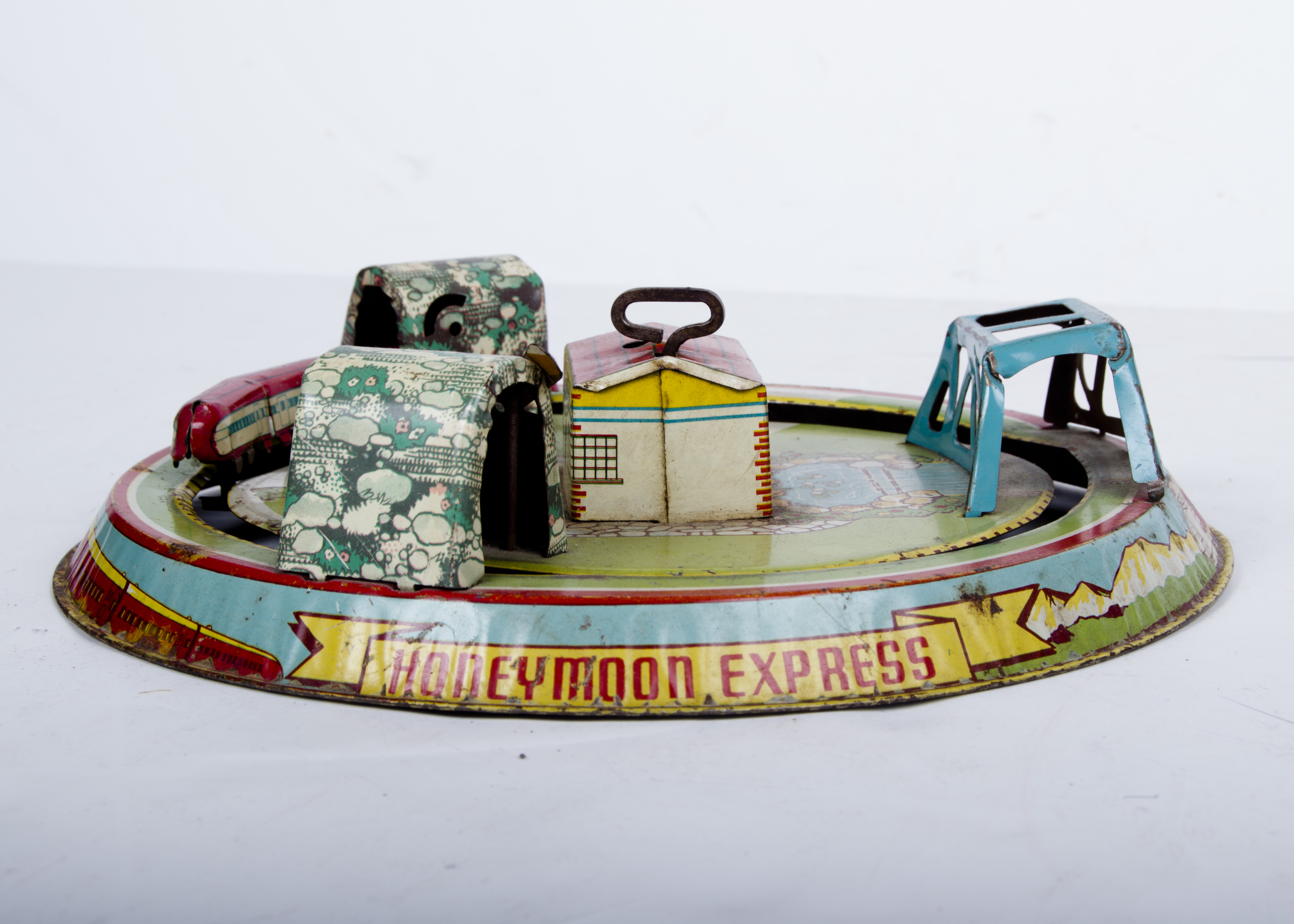 1940's Marx Tin Litho "Honeymoon Express" Wind-Up Train Toy