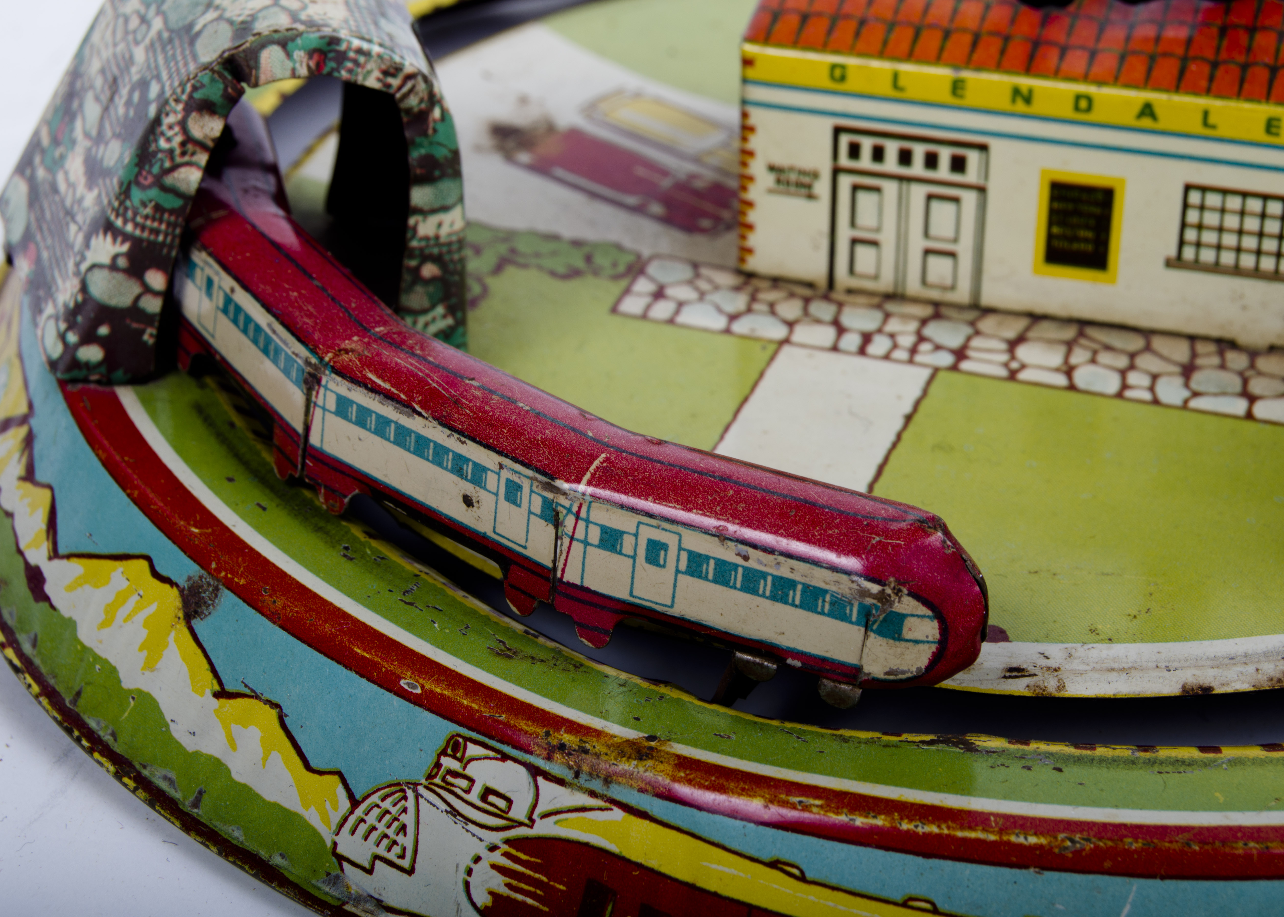 1940's Marx Tin Litho "Honeymoon Express" Wind-Up Train Toy