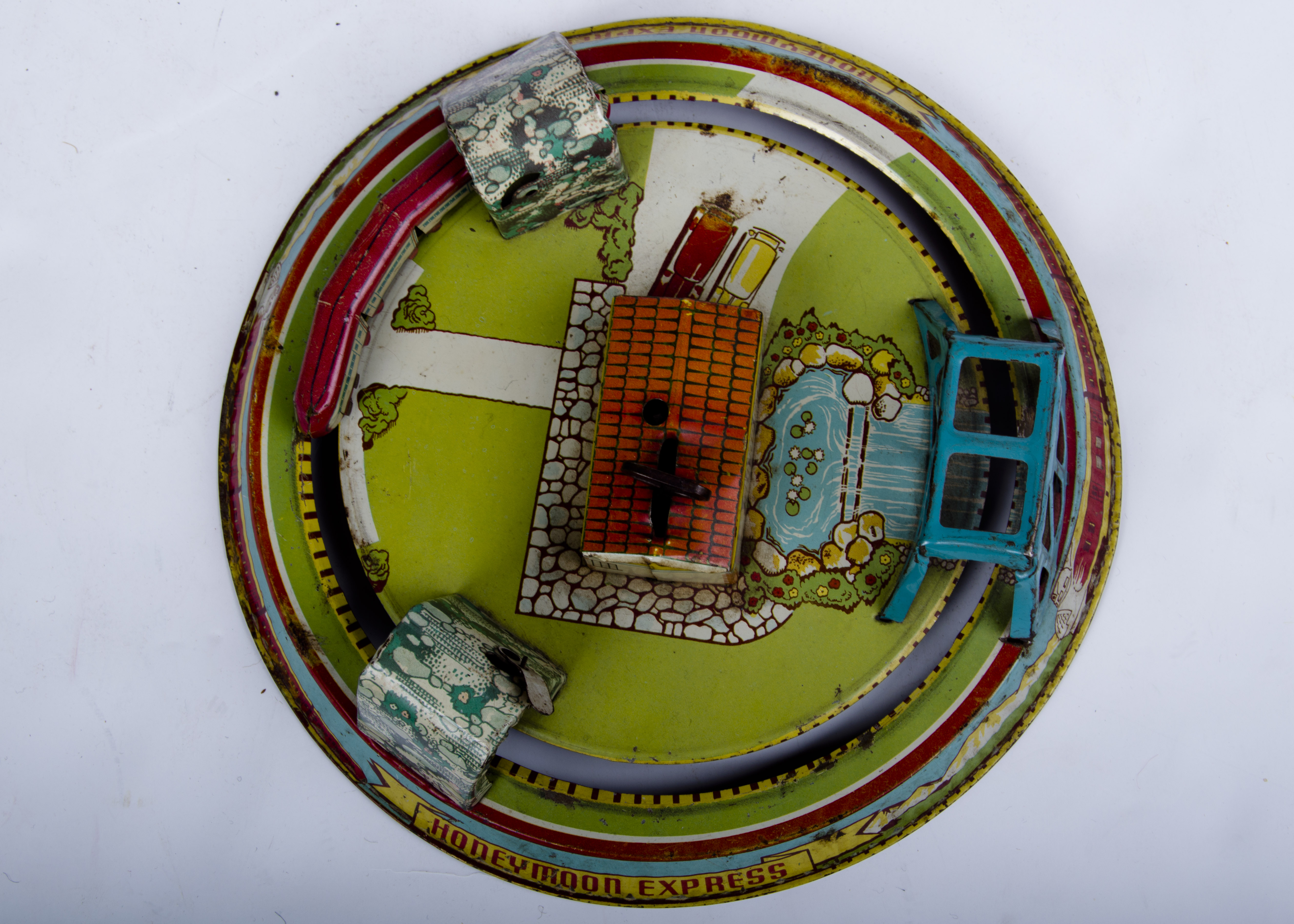 1940's Marx Tin Litho "Honeymoon Express" Wind-Up Train Toy