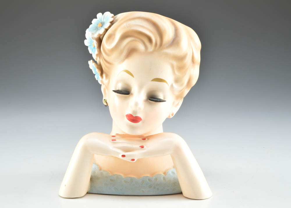 1961 Inarco Figural Lady Head Vase