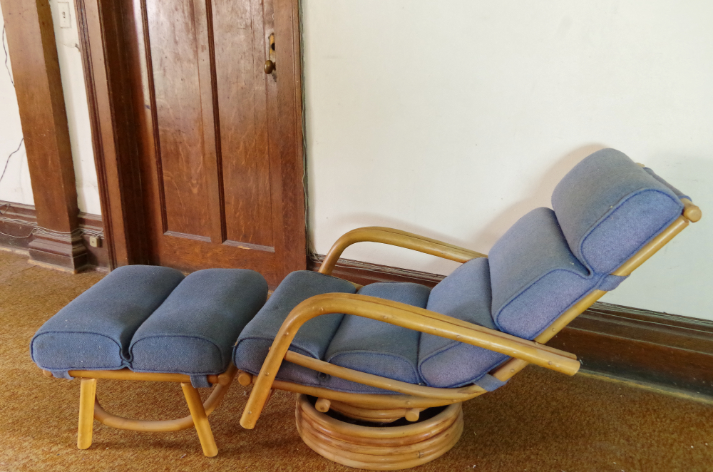 Rattan Chair and Ottoman