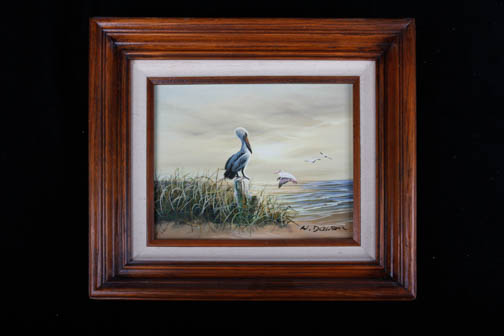 "Pelicans" by W. Dawson Oil on Canvas