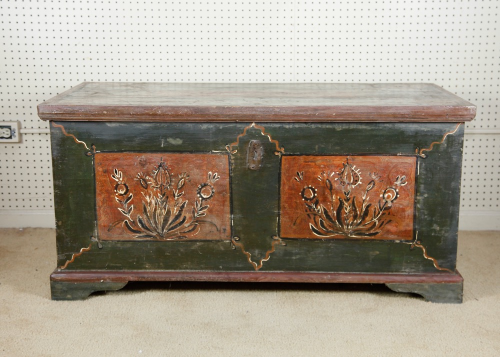 Painted Folk Art Blanket Chest