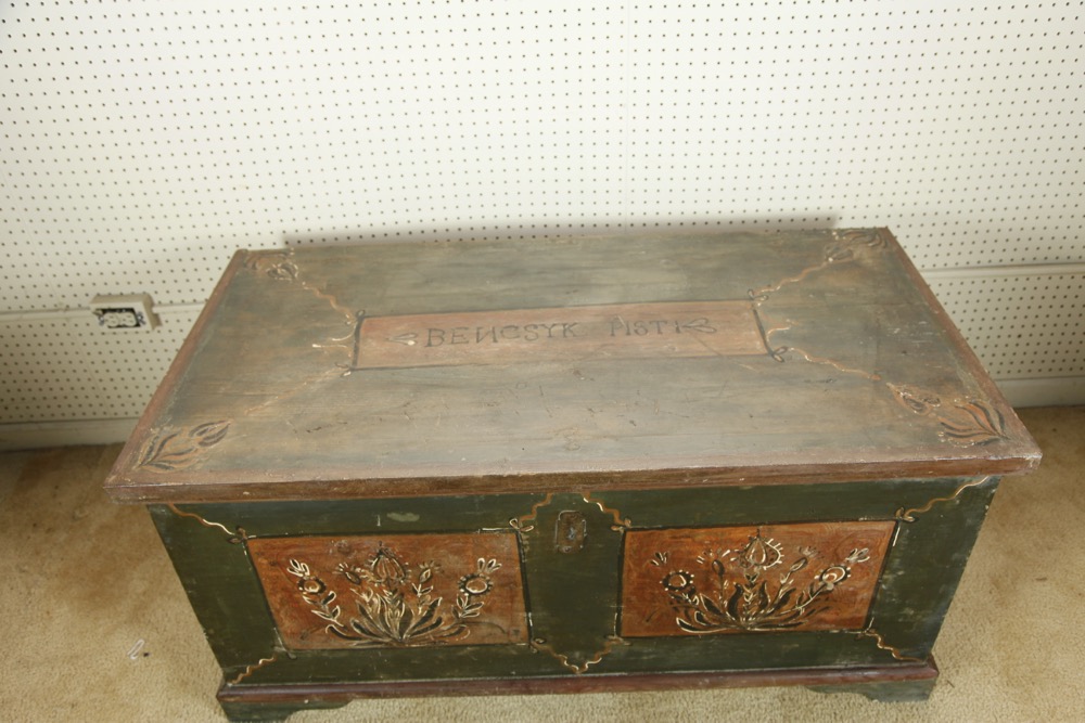 Painted Folk Art Blanket Chest