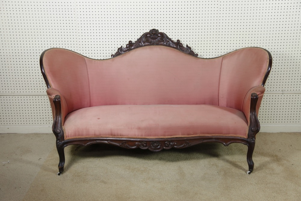 Victorian Rosewood Parlor Sofa and Chair