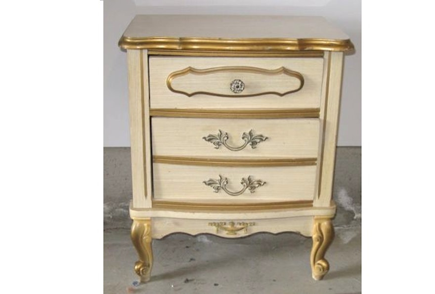 Ivory Painted French Provincial Style Nightstand