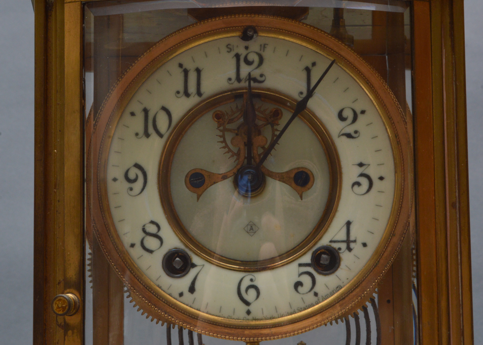 Antique Ansonia Crystal Regulator Clock