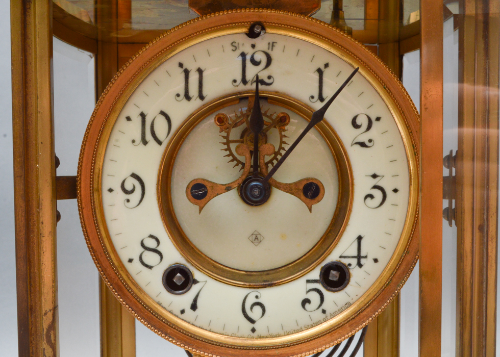 Antique Ansonia Crystal Regulator Clock