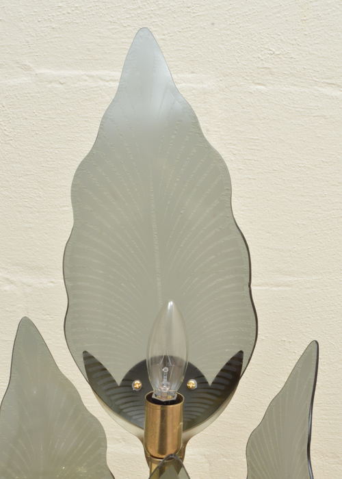 Glass Leaf and Brass Lamp