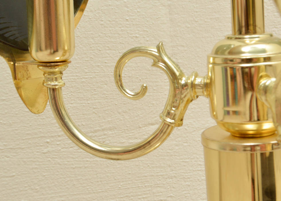 Glass Leaf and Brass Lamp