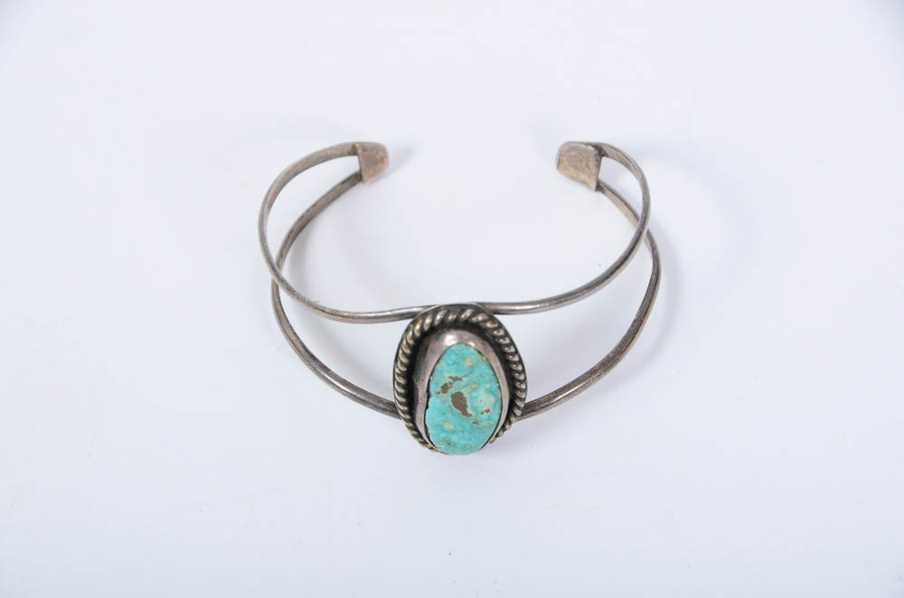 Vintage Navajo Style Turquiose and Silver Bracelets and Ring