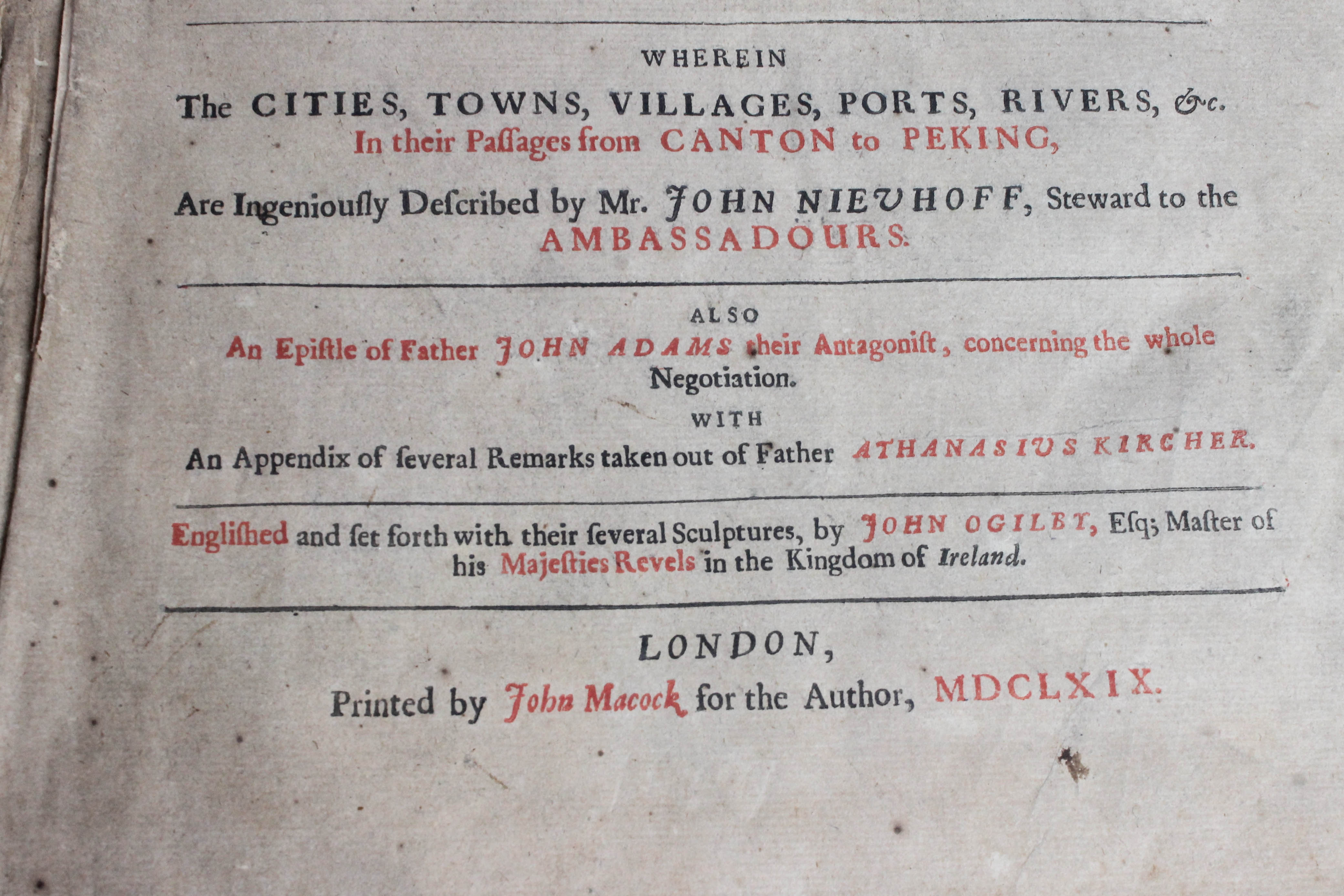 First English Edition of "An Embassy from the East-India Company"