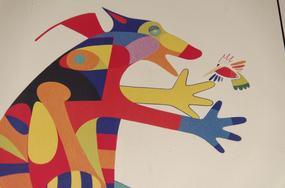 Double Signed Serigraph by Artist Benjamin Harjo Jr.