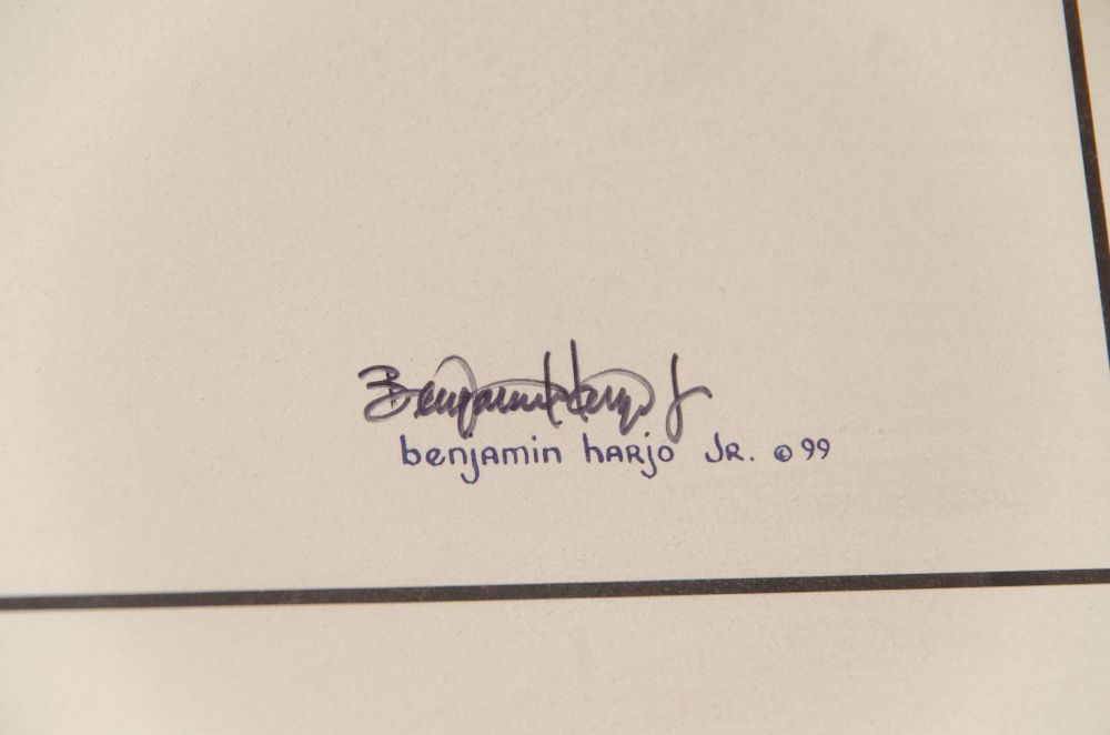 Double Signed Serigraph by Artist Benjamin Harjo Jr.