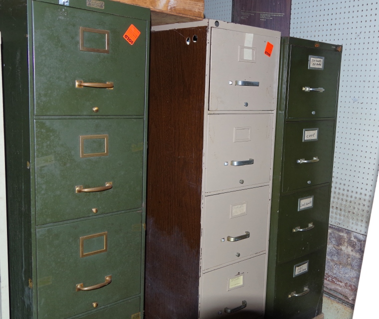 Four Tall File Cabinets