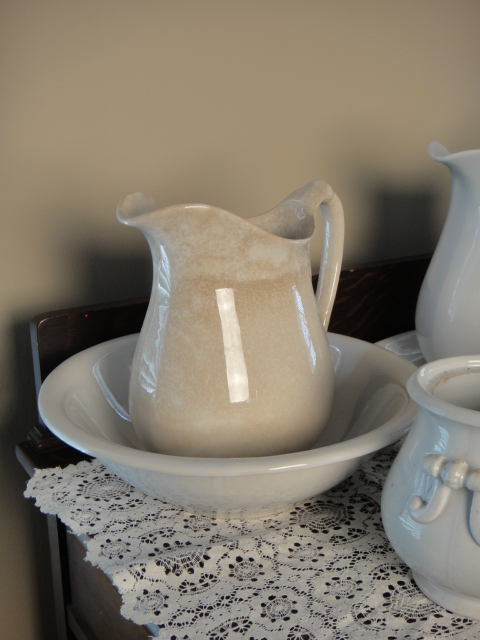 Nine Antique and Vintage Pieces of White Ironstone