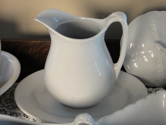 Nine Antique and Vintage Pieces of White Ironstone