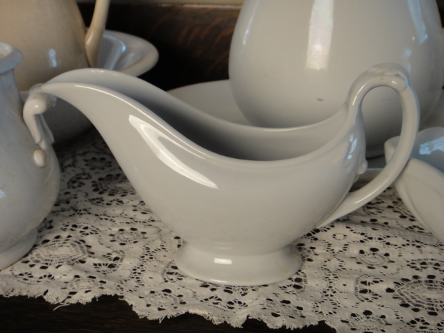 Nine Antique and Vintage Pieces of White Ironstone