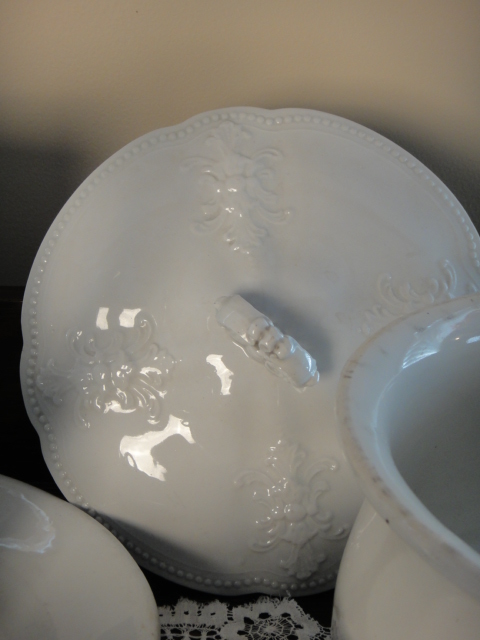 Nine Antique and Vintage Pieces of White Ironstone