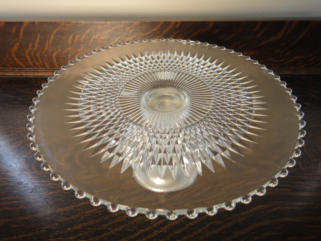 Shrewsbury Holloware Crystal and Silver Plate Cake Stand
