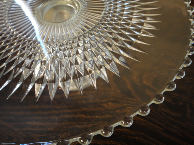 Shrewsbury Holloware Crystal and Silver Plate Cake Stand