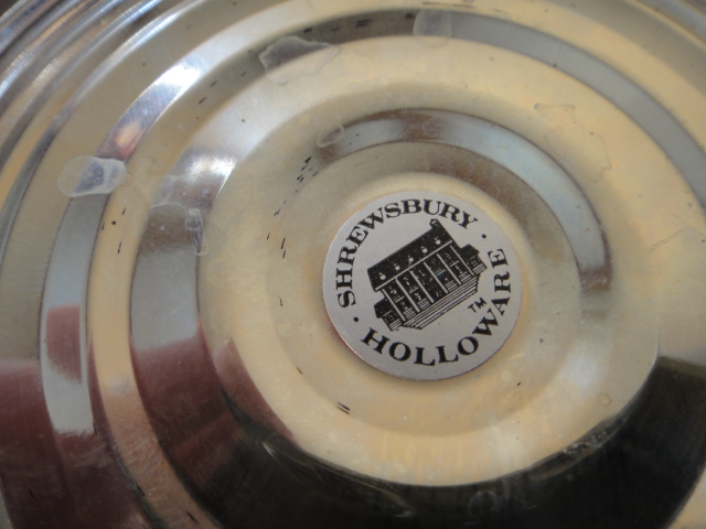 Shrewsbury Holloware Crystal and Silver Plate Cake Stand