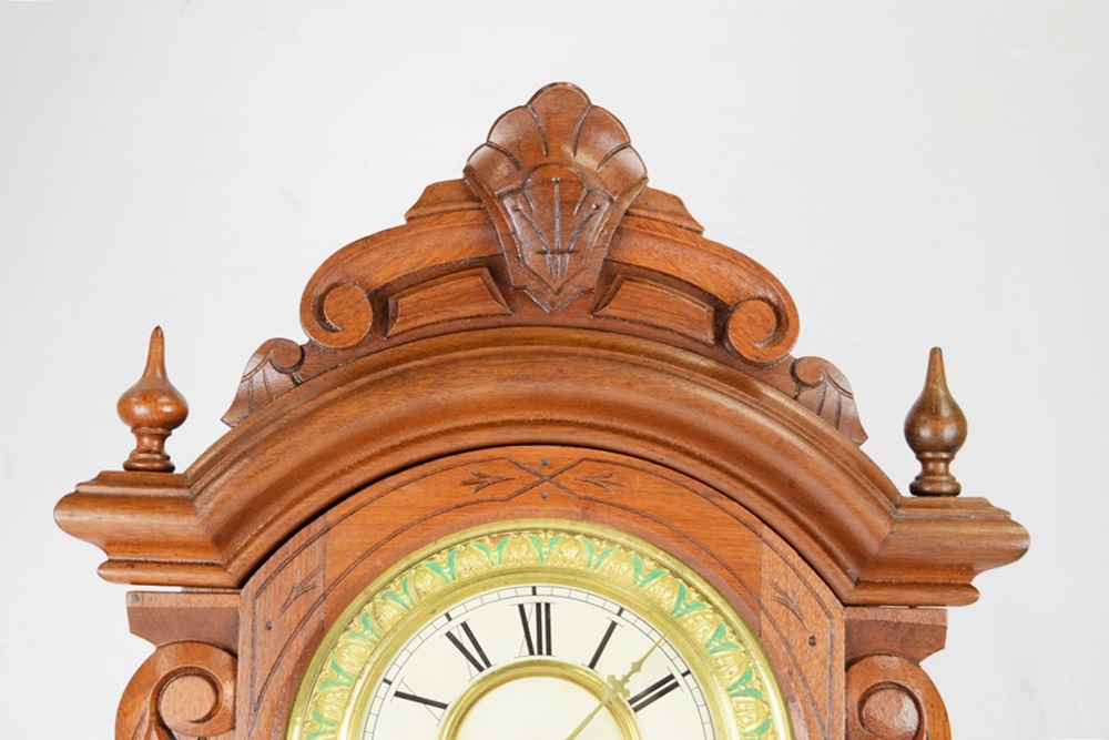 Ansonia "Broadway" Parlor Clock in Carved Walnut Case