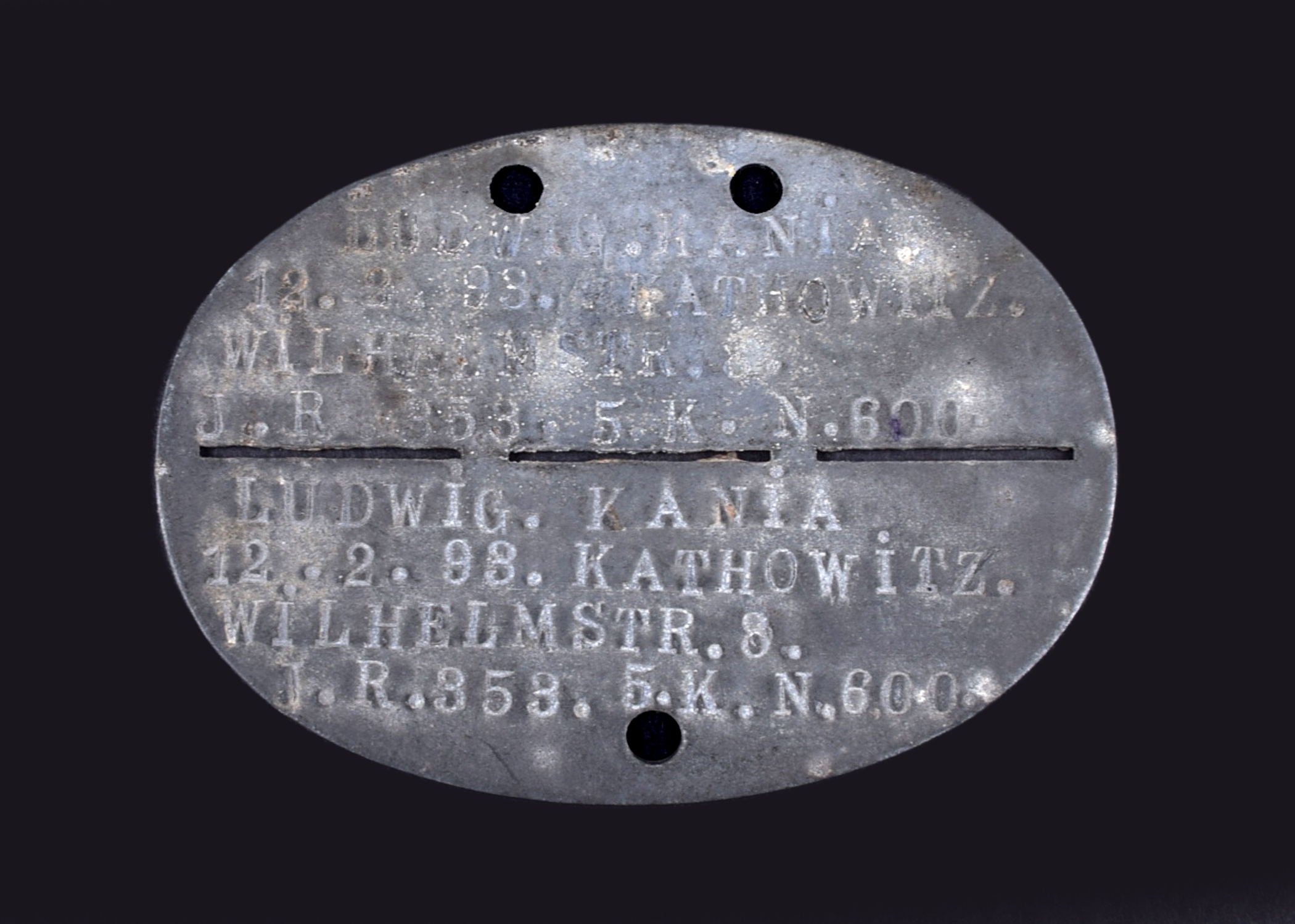 World War I German Dog Tag and Wound Badge